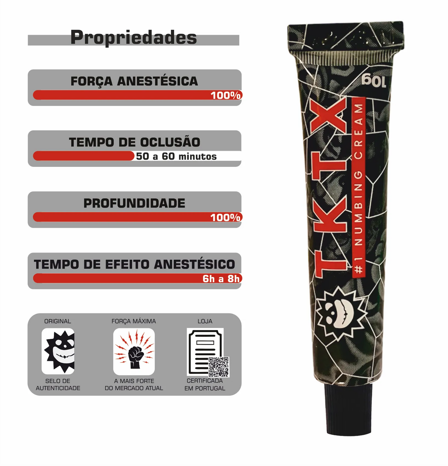TKTX Black 100% creme cosmético para procedimentos estéticos com conforto da pele