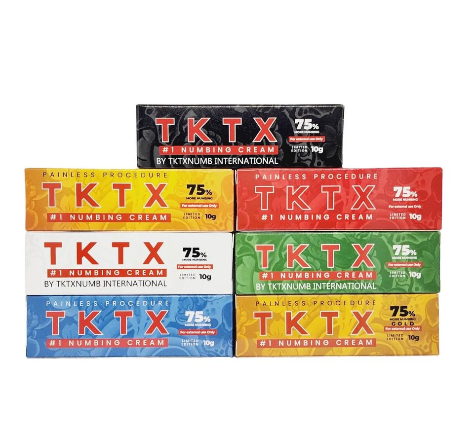 Pomadas Anestésicas TKTX 75% 100 Pcs (Todas as cores disponíveis)