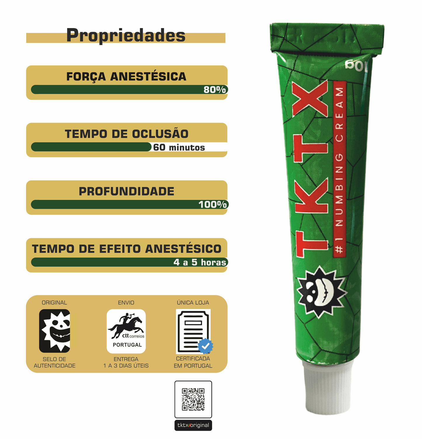 Pomada  Anestésica TKTX Verde 80% - Mais Forte.