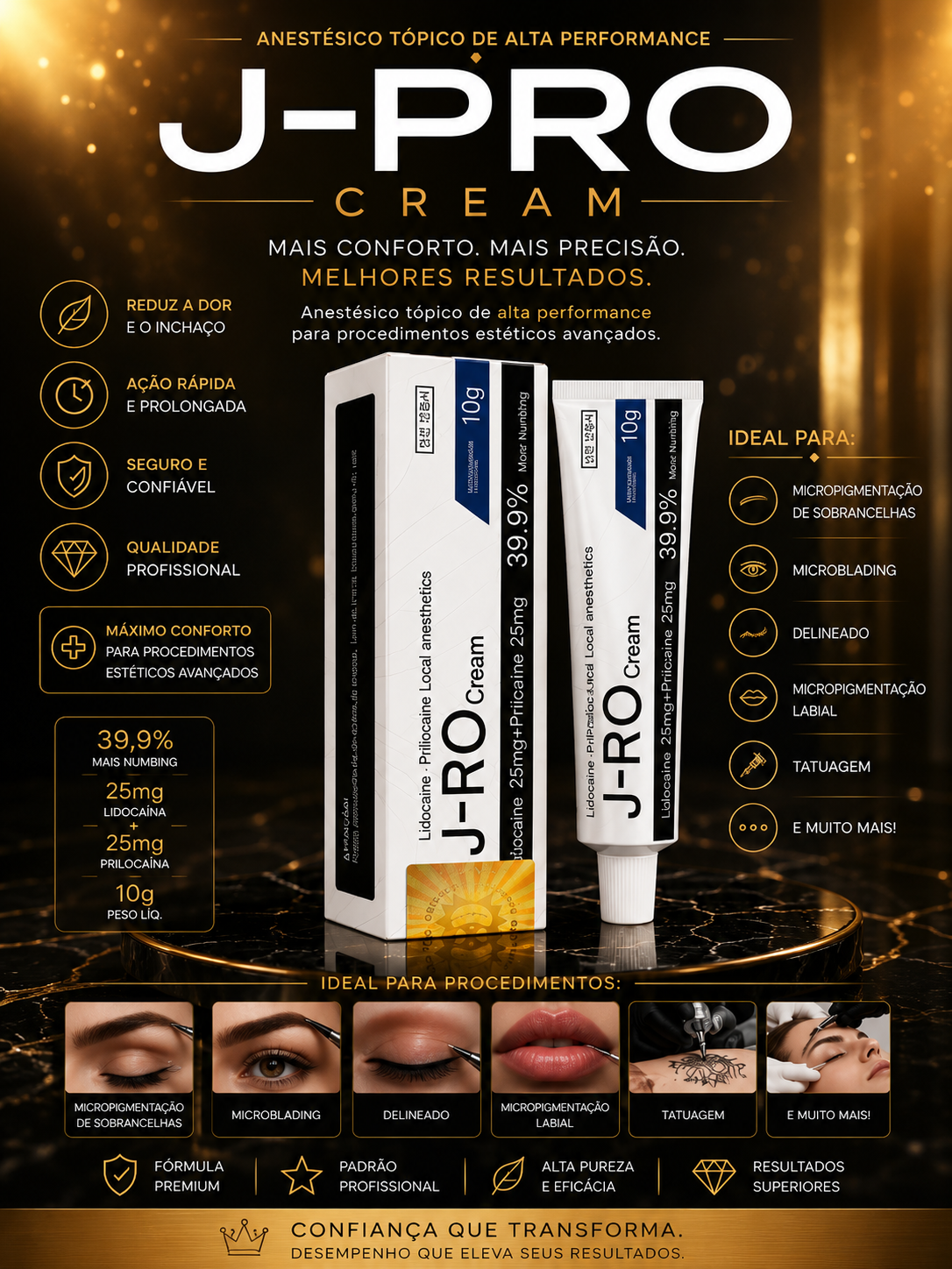 Creme Profissional J-Pro - Procedimentos estéticos.