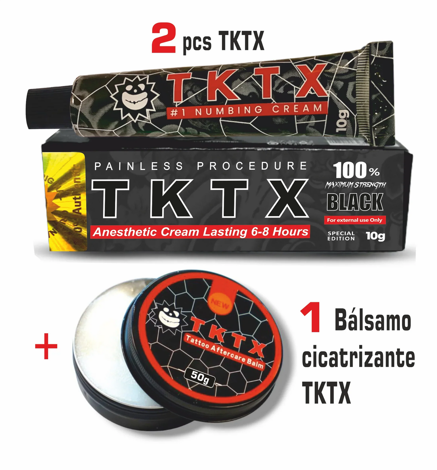 Pack TKTX: 2 Pomadas TKTX Black 100% + 1 Bálsamo Hidratante Grátis