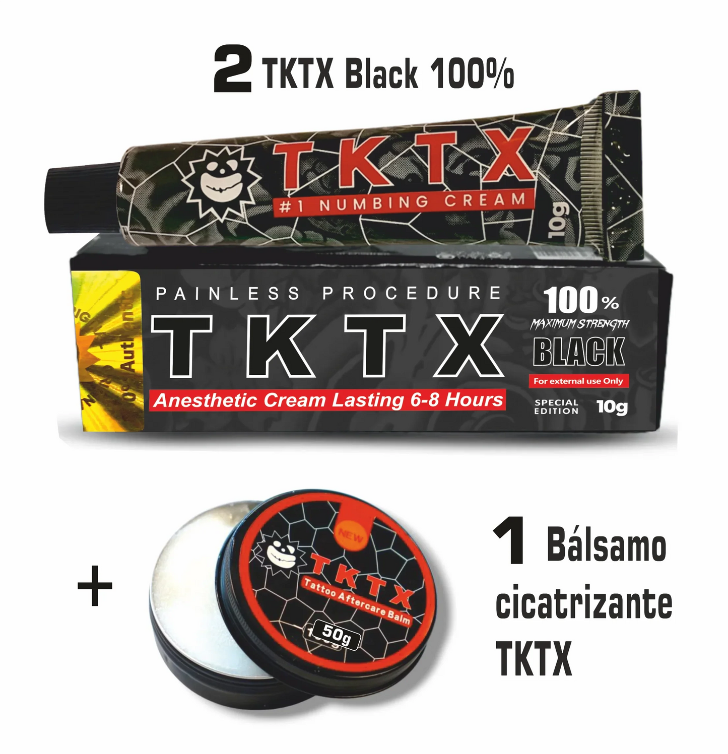 Pack TKTX: 2 Pomadas TKTX Black 100% + 1 Bálsamo Hidratante