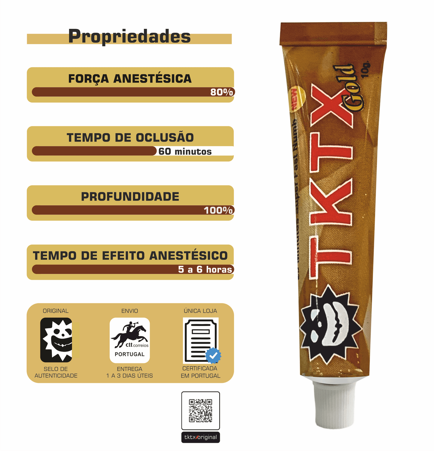 Pomada Anestésica TKTX Gold 80% - Mais ativa.