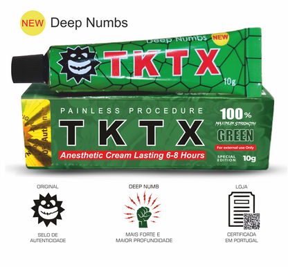 Pack TKTX Completo: 2 Pomadas Anestésicas TKTX Green 100% + 1 Bálsamo Cicatrizante