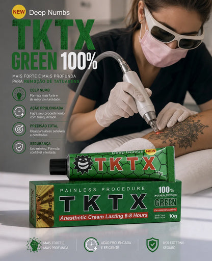 3 Unid. TKTX Green 100% - Maior conforto para a pele em ambientes estéticos profissionais