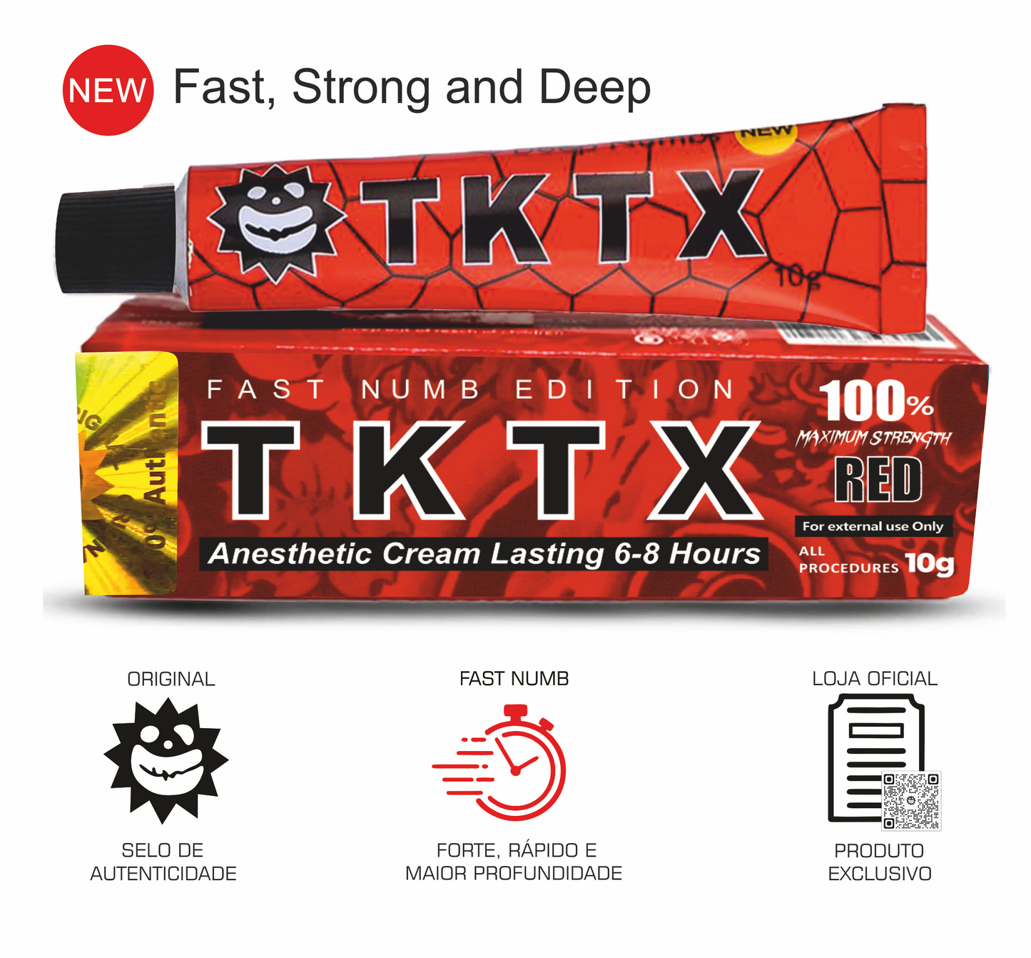 3 Unid. TKTX Red 100% - Edição Especial Fast Numbs