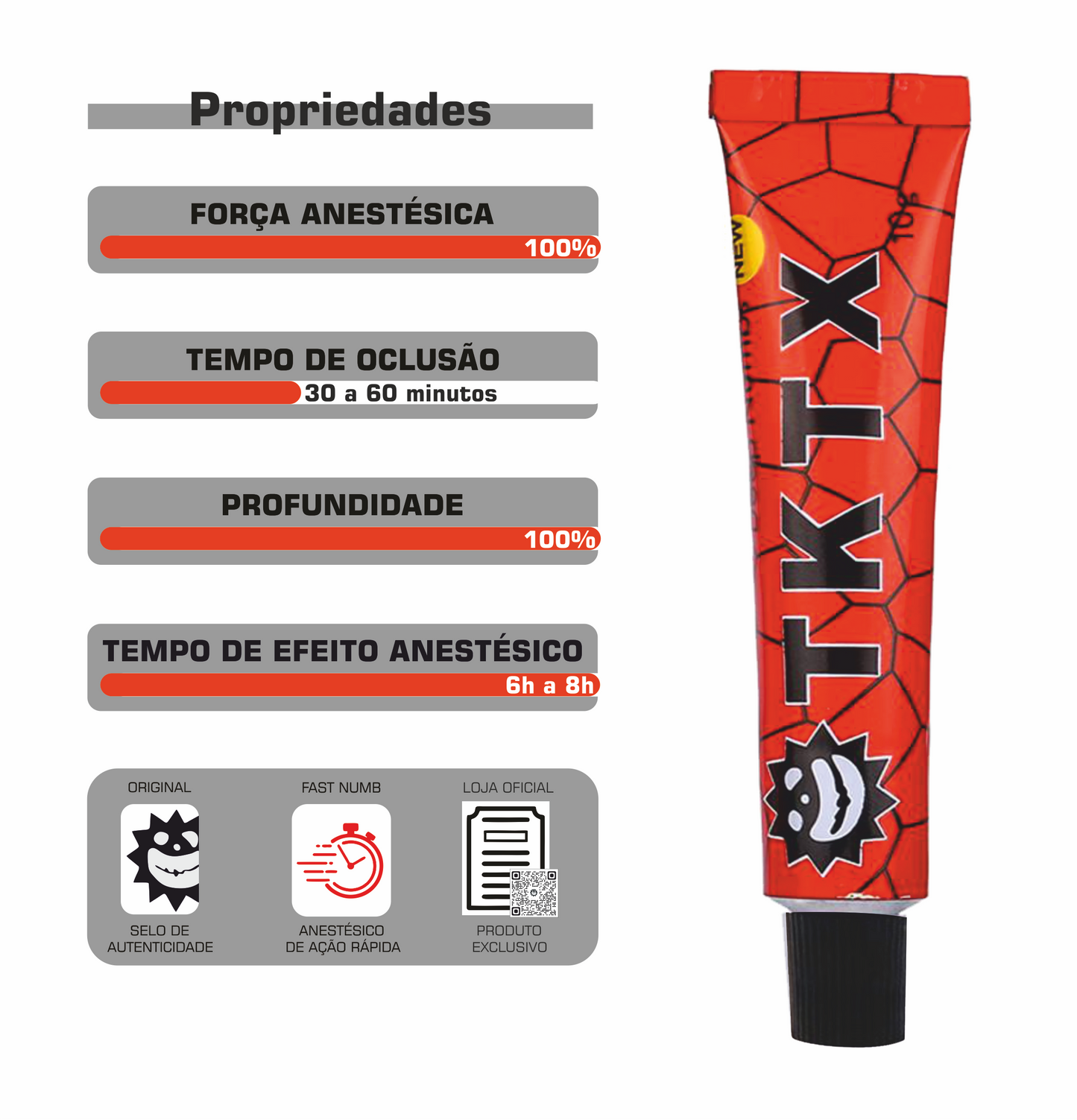 3 Unid. TKTX Red 100% - Edição Especial Fast Numbs