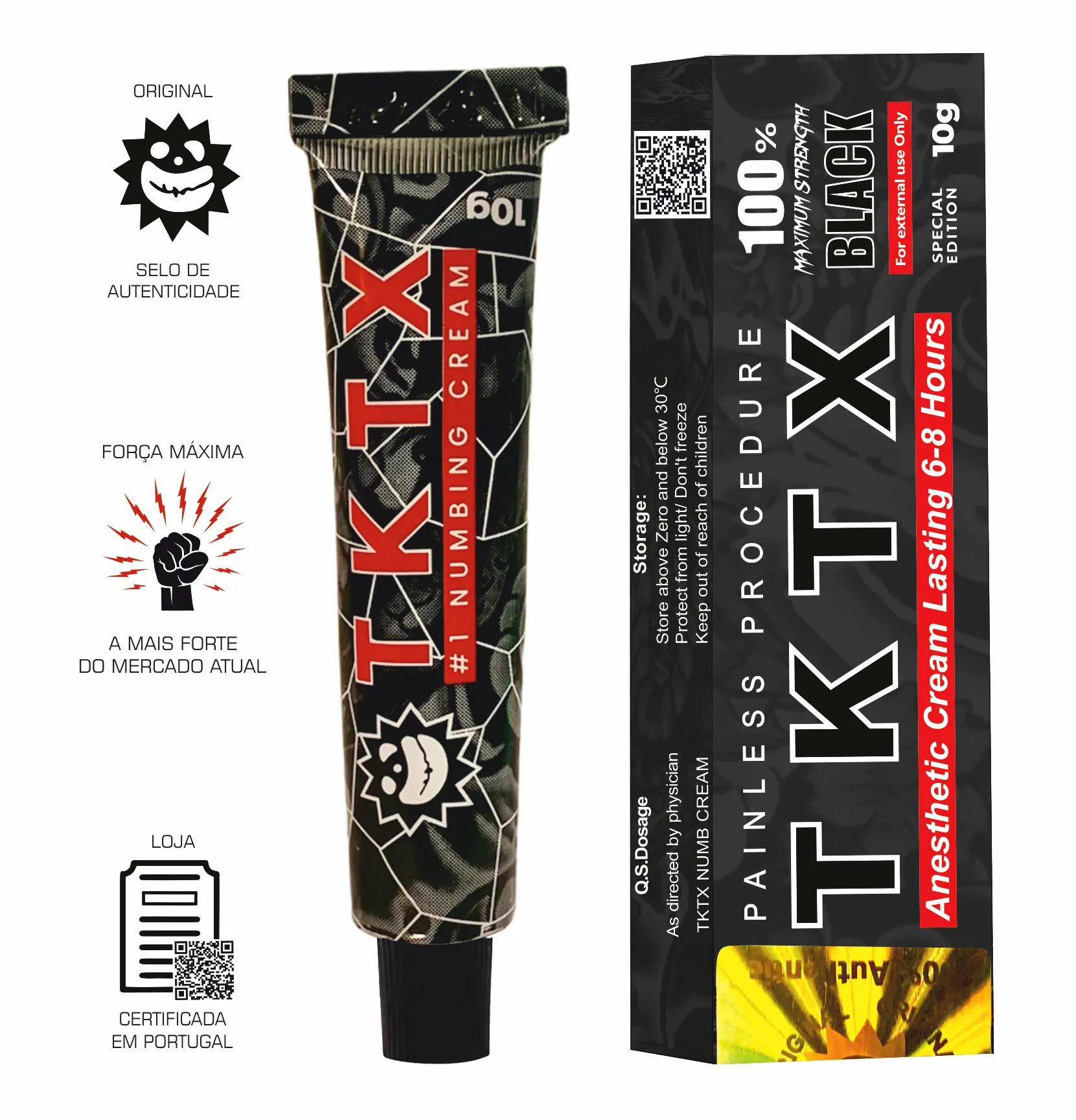 Creme cosmético TKTX Black 100% para conforto da pele em ambientes  estéticos