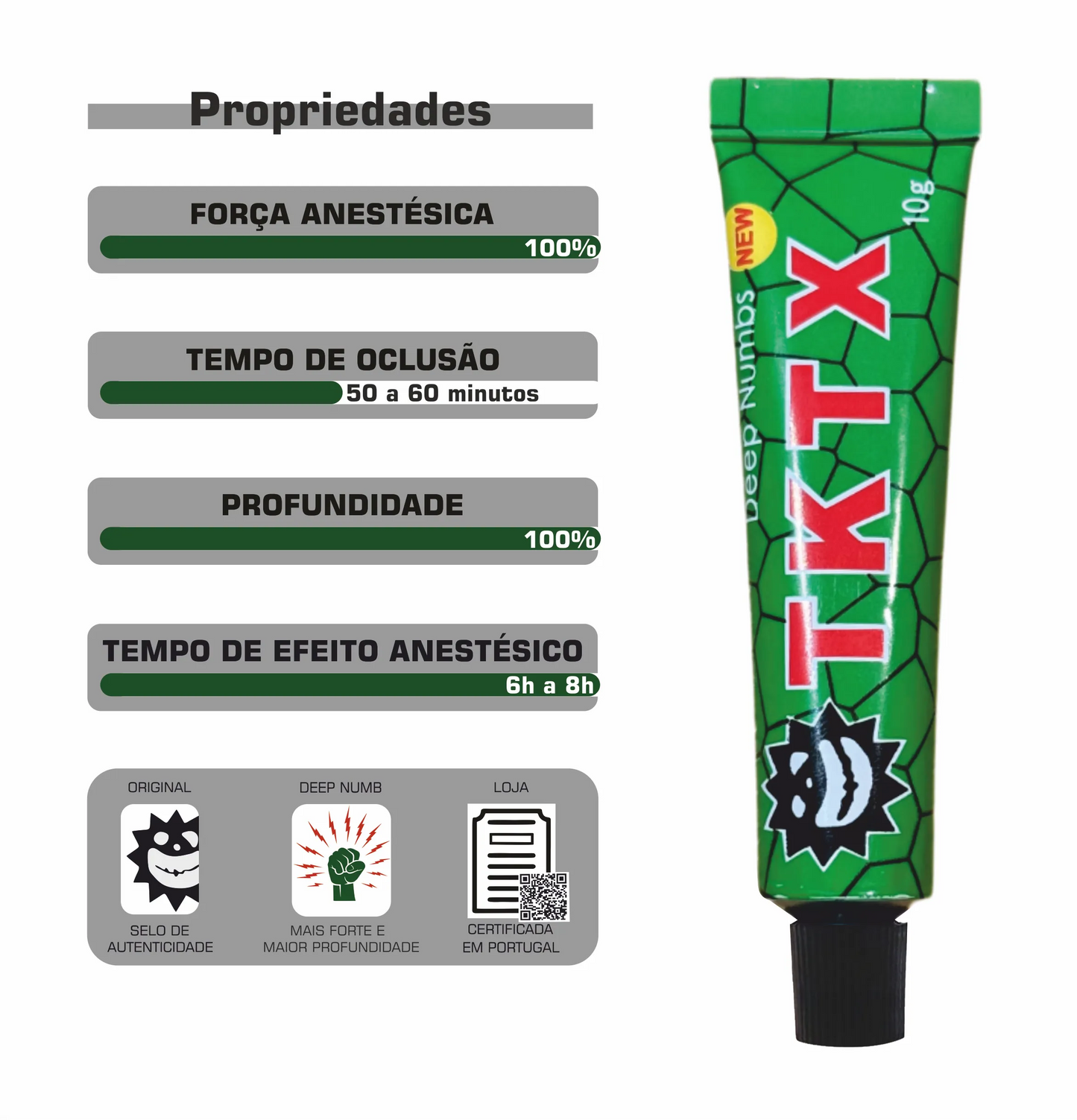 TKTX Green 100% creme cosmético para procedimentos estéticos e conforto da pele