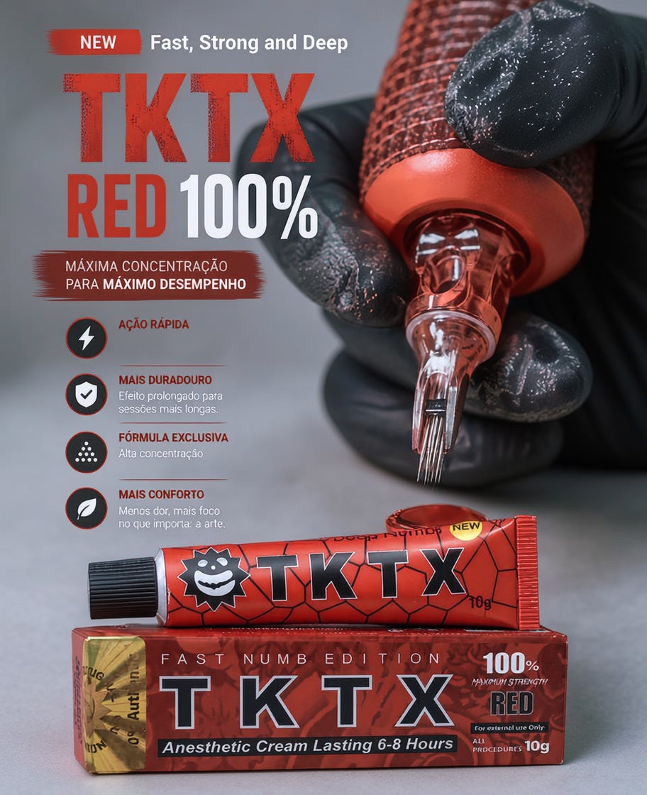 Pomada TKTX Red 100% - Edição Especial Fast Numb - Todos os procedimentos.