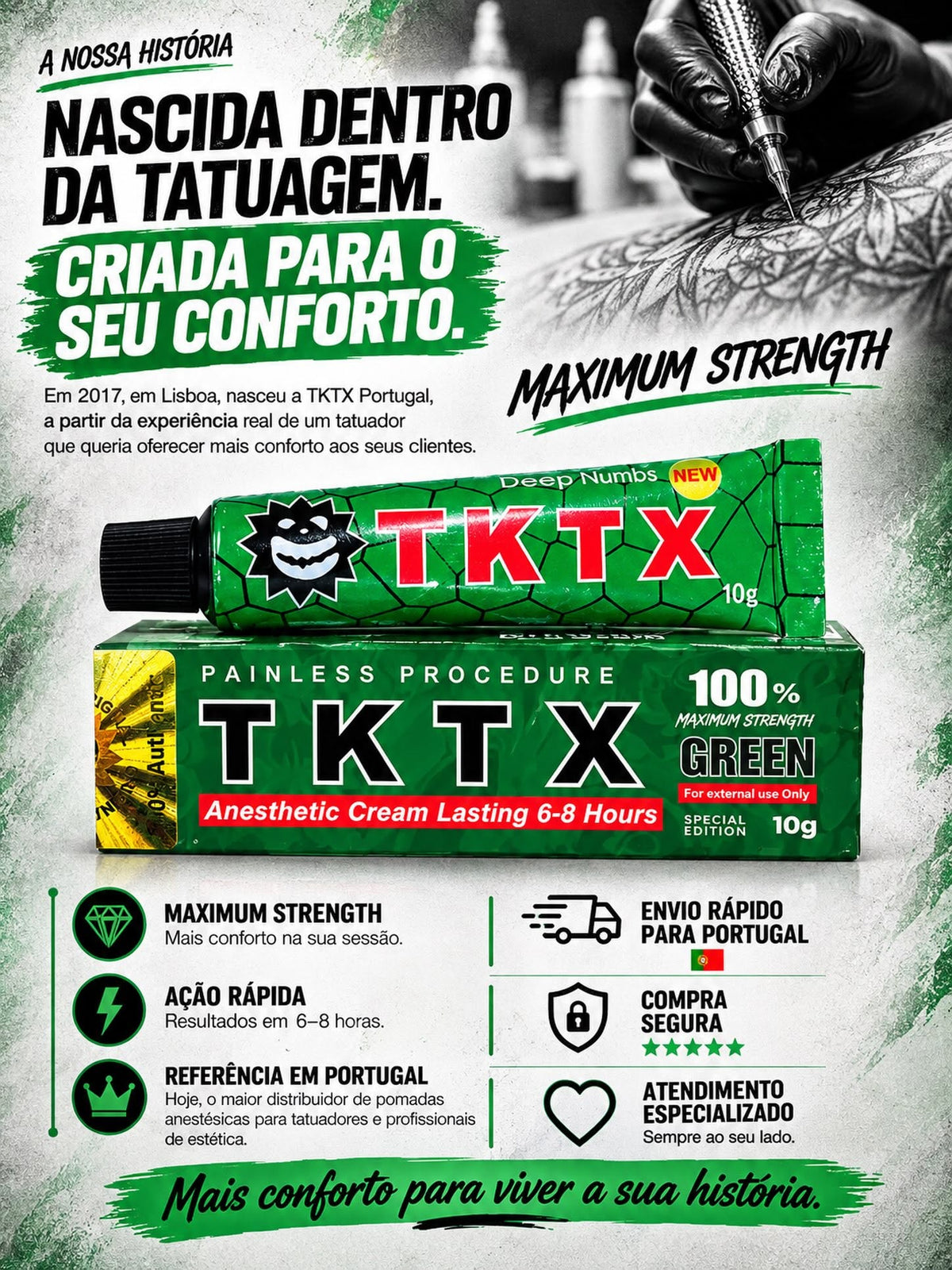 3 Unid. TKTX Green 100%