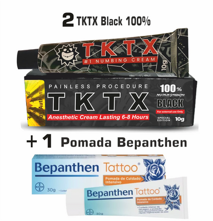 Pack TKTX Black 100% 𝕄𝕒𝕩𝕚𝕞𝕦𝕞 𝕊𝕥𝕣𝕖𝕟𝕘𝕥𝕙 - 2 TKTX + 1 Bepanthen Tattoo