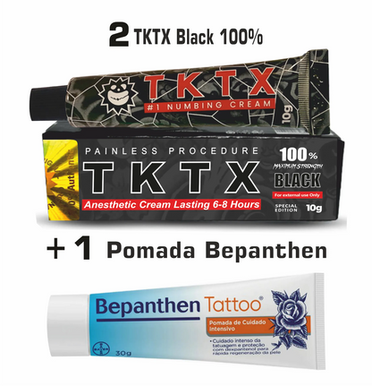 Pack TKTX Black 100% 𝕄𝕒𝕩𝕚𝕞𝕦𝕞 𝕊𝕥𝕣𝕖𝕟𝕘𝕥𝕙 - 2 TKTX + 1 Bepanthen Tattoo