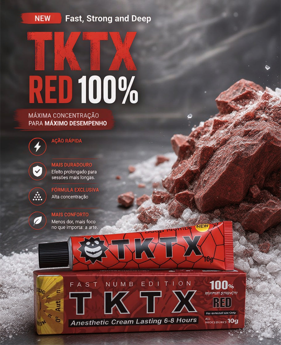 Pomada TKTX Red 100% - Edição Especial Fast Numb - Todos os procedimentos.